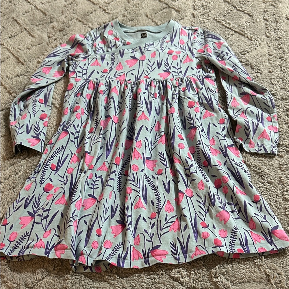 Tea Collection Pink and Purple Floral Kids Dress